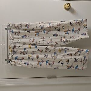 Sleep Sense Pajama Pants, Capri, Dogs Beach Vacation Print, Size M